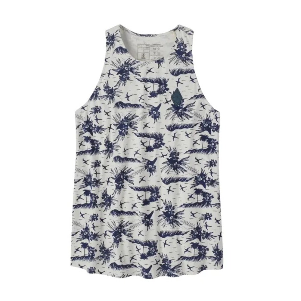 Patagonia Women's Wander Crest Organic High-Neck Tank Top | Faria Birch White